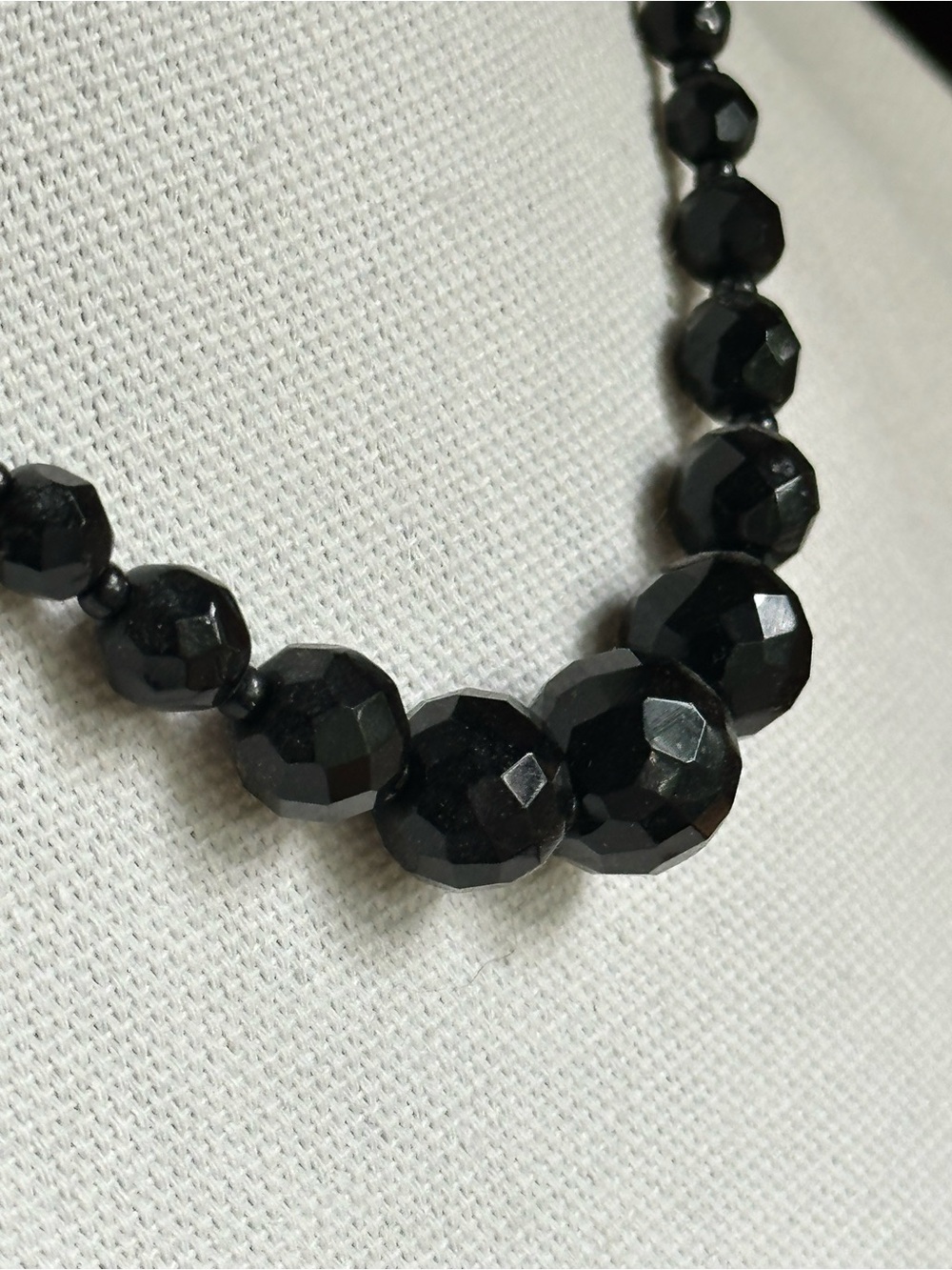 Black Faceted Bead Statement Necklace - Women Jewelry